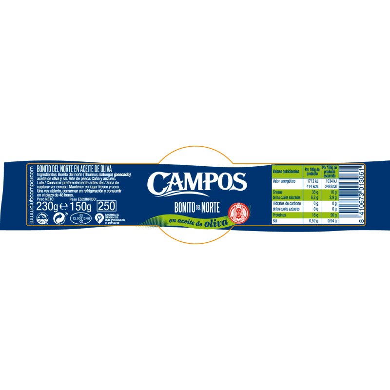 BONITO EN ACEITE DE OLIVA TARRO FR-250 230g